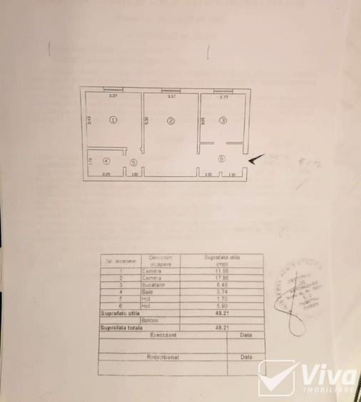 Ap 2 camere, 50 mp, bloc din 1981, mobilat si utilat – Dacia - 6
