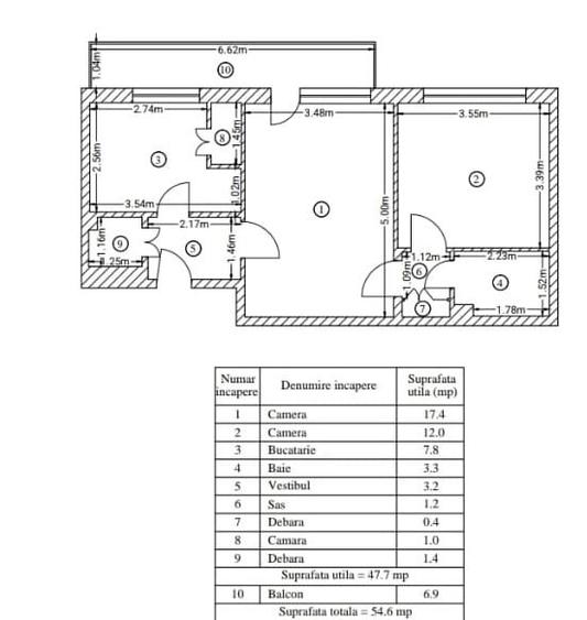Apartament cu 2 camere semidecomandat în Brâncoveanu - 12