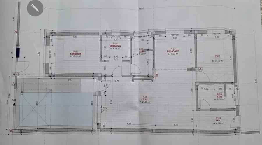 Casă individuală cu 3 camere cu Canalizare în Titan