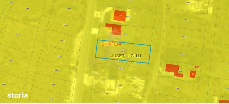 Teren Curti Constructii, 997 mp. str.Unirii Chinteni - Lac Chinteni - 1