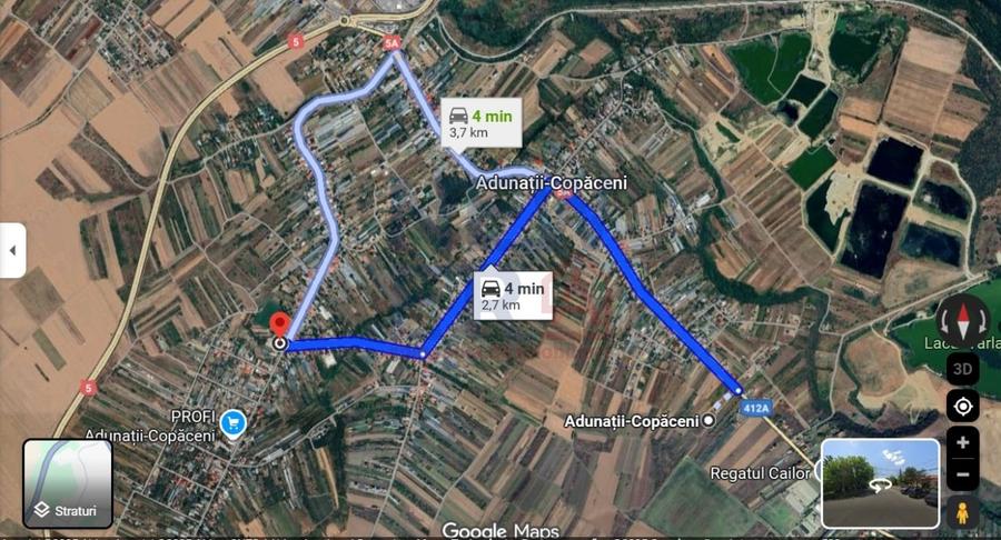 De Vanzare Teren 400 mp cu Autorizatie de contructie  Adunatii Copaceni  Giurgiu - 6