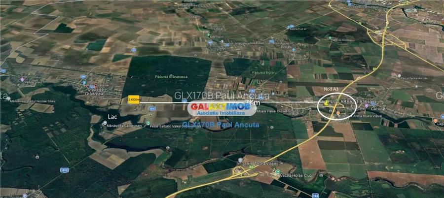 Teren 14000 mp la Dj Moara Vlasiei Gradistea latura Padure