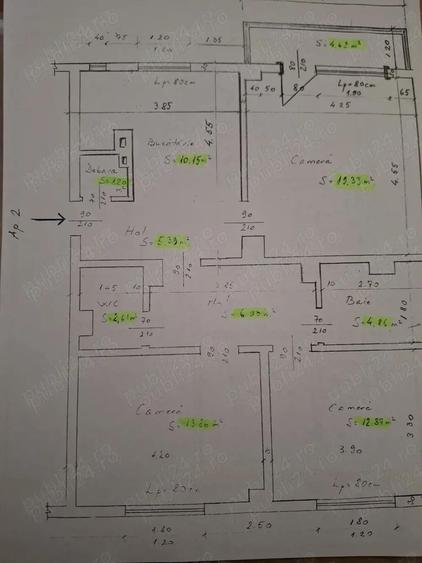 Apartament 3 camere decomandat model mare parter inalt Timocului centrala proprie - 6