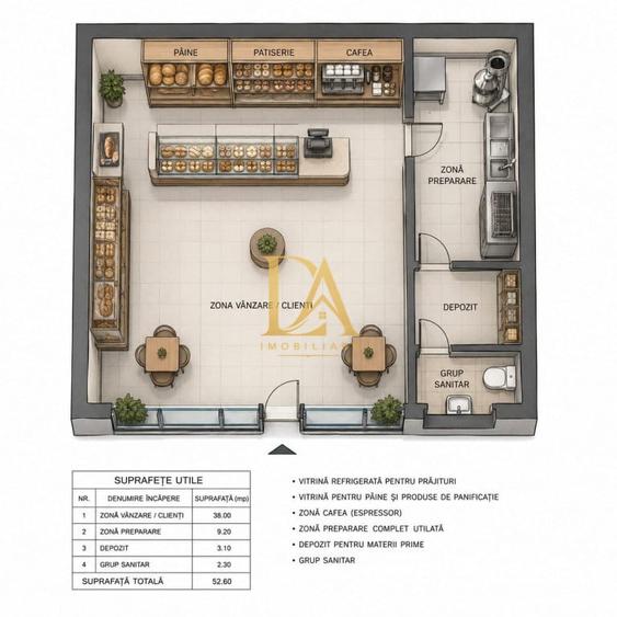 Spațiu comercial, de 40 mp, în Central