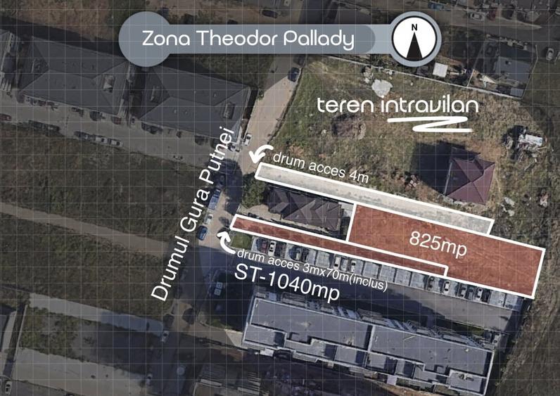 Teren Intravilan | Pallady | 1040 mp | servitute | L1c UTR - 1