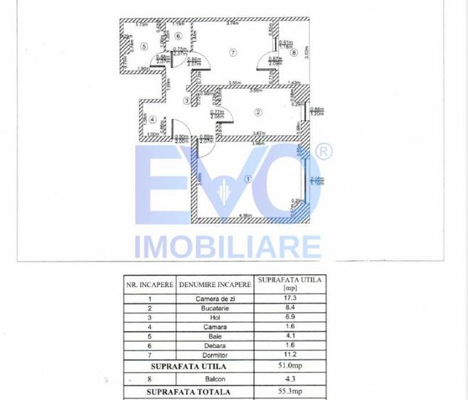 Apartament cu 2 camere decomandat în Dacia