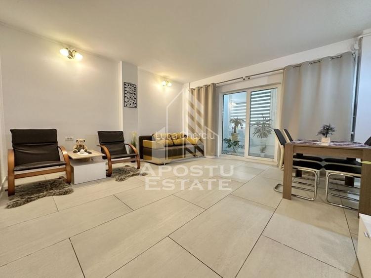 Apartament cu o camera mobilat si utilat la parter in Giroc la asfalt.