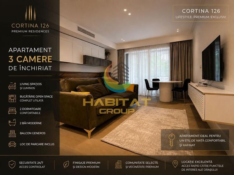 Apartament cu 3 camere semidecomandat, mobilat în Pipera