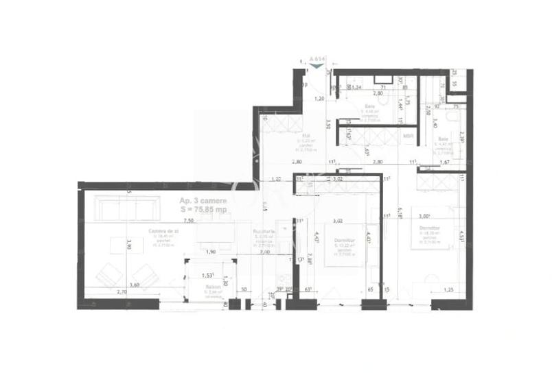 APARTAMENT 3 CAMERE SEMIFINISAT DE VANZARE | SOPORULUI IULIUS MALL | BLOC NOU - 1