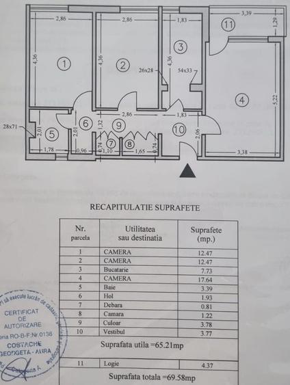 Apartament cu 3 camere decomandat în Cotroceni