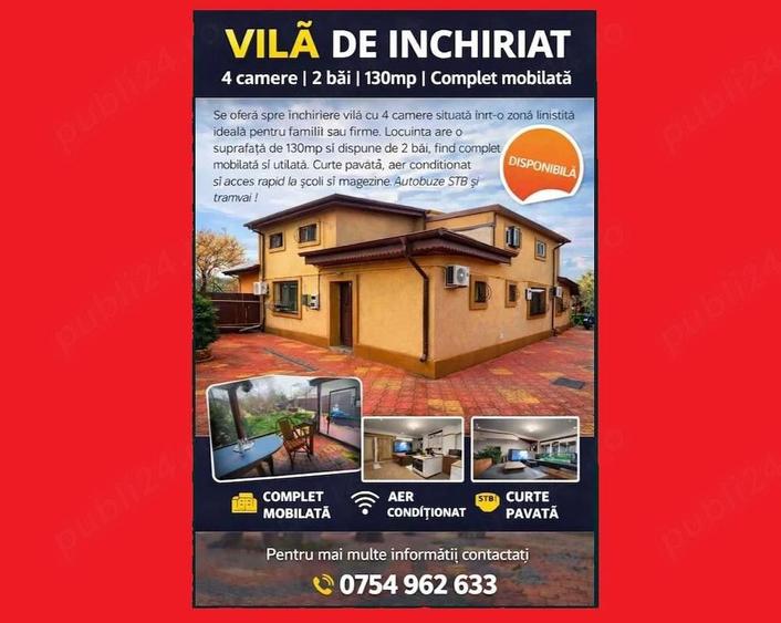 Vila inchiriat Sector 4, Giurgiului Luica | Curte mare | Parcare | 850 - 1