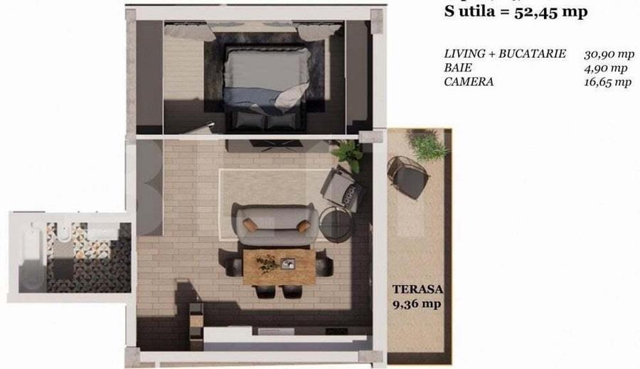 Apartamente 2 camere, 53mp , Iris TVA inclus! - 6