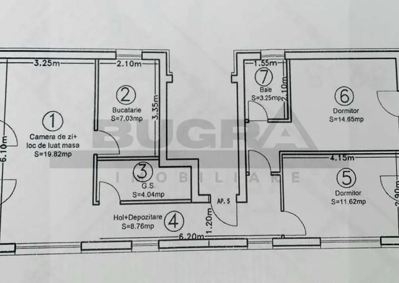 Apartament 3 camere 69 mp, parcare, 2 balcoane, Borhanci - 7