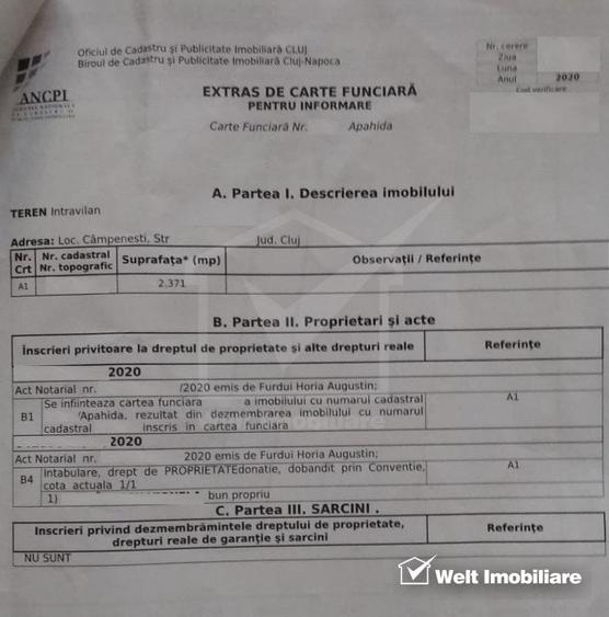 Teren 2371 mp, Apahida-Campenesti, expunere Sudica, Biserica de Lemn - 2