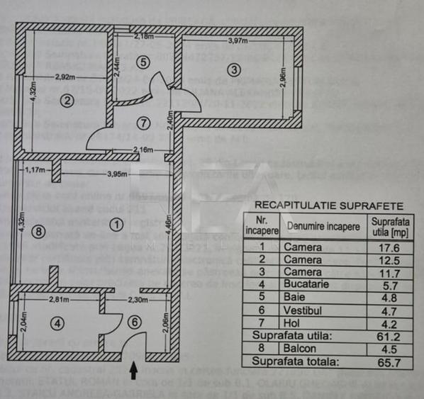 Apartament cu 3 camere semidecomandat, mobilat în Colentina