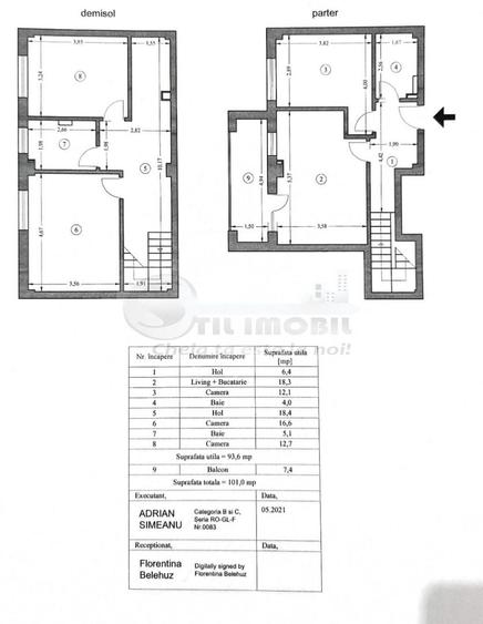 Ap Premium ,4 cam , D+P 101mp, Parcare , Boxă, Valea Lupului -163.000€ - 24