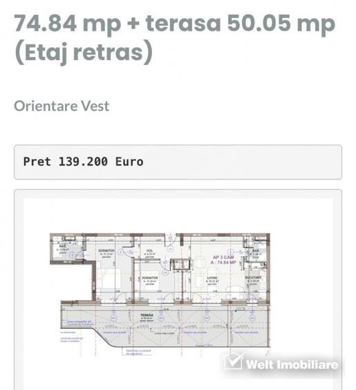 Apartament tip Penthouse, Eroilor Floresti - 1
