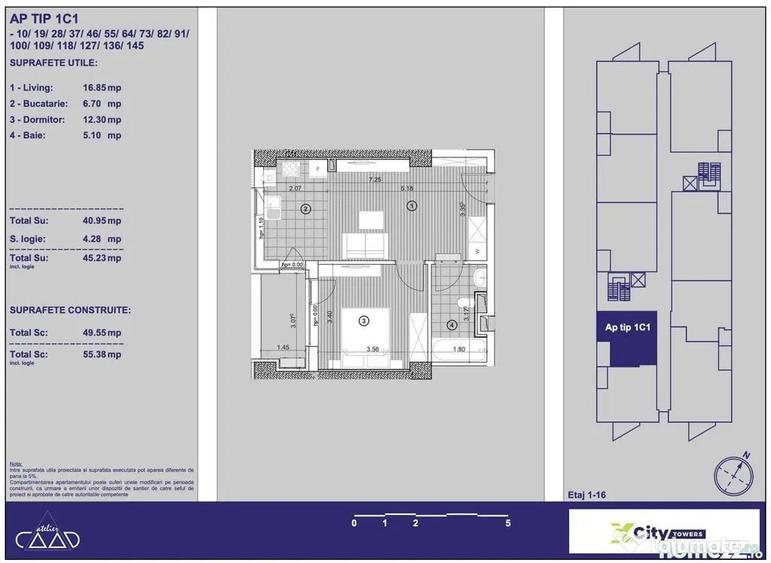 Apartament cu 2 camere decomandat în Aradului