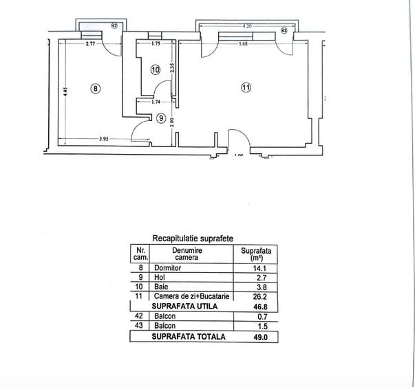 Apartament cu 2 camere semidecomandat în Pantelimon