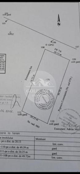 Teren Construcții intravilan de 1000 mp, în Tărtășești