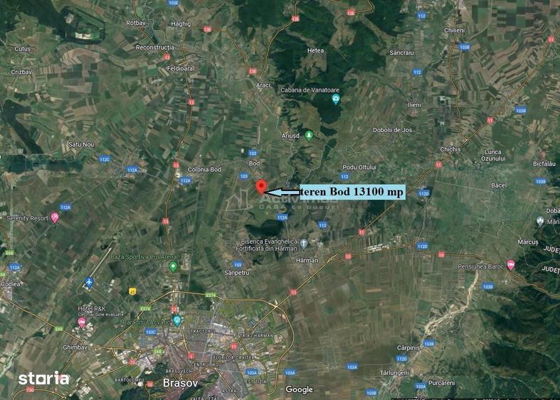 Teren de 13100 mp, în Bod