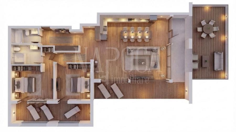 Apartament cu 3 camere decomandat în Central