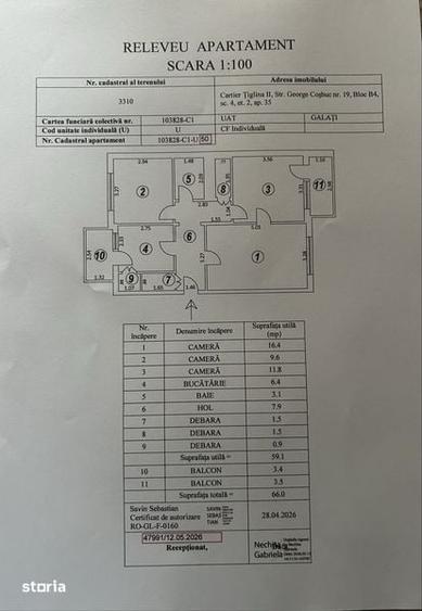 Apartament cu 3 camere decomandat în Țiglina 2
