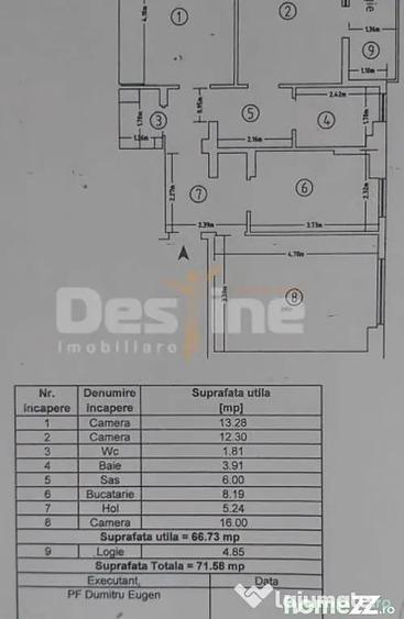 Apartament cu 3 camere decomandat în Dacia