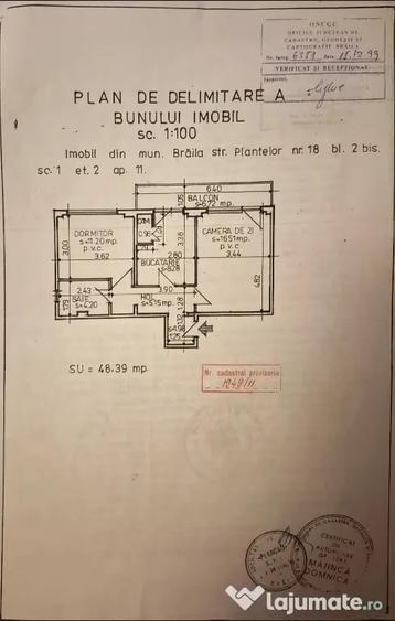 Apartament cu 2 camere decomandat în Plantelor