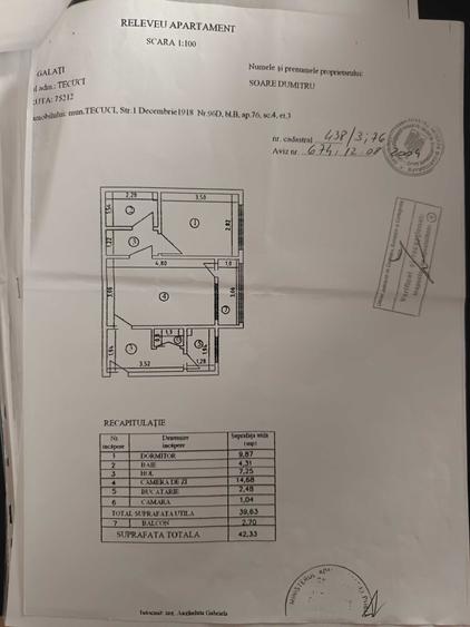 Apartament cu 2 camere semidecomandat în Central