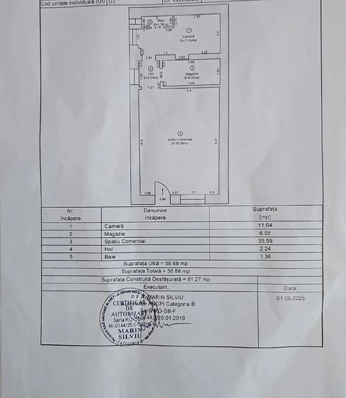 Spațiu comercial, de 58 mp, în Central