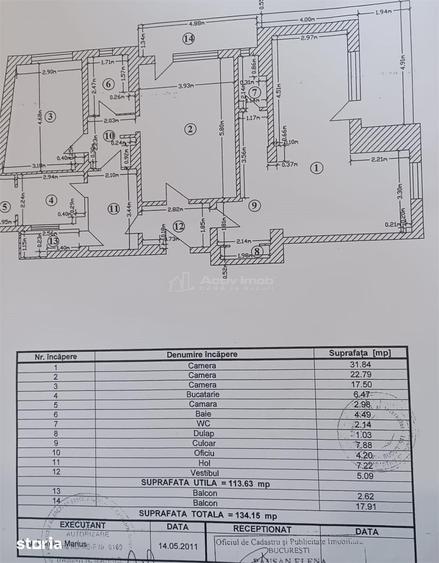 Apartament cu 3 camere decomandat în Victoriei