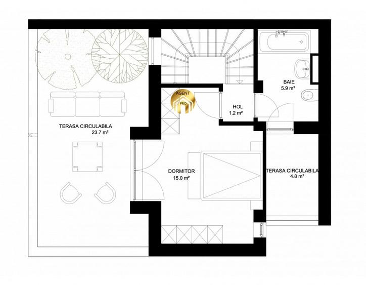 Duplex cu 4 camere cu Canalizare în Otopeni