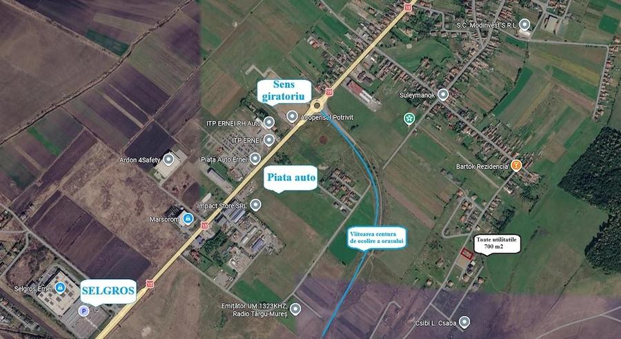 Teren de 697 mp, în Ernei