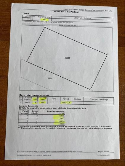 Teren Construcții intravilan de 485 mp, în Oarda