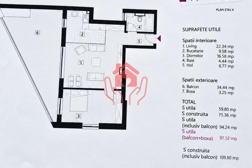 Apartament cu 4 camere semidecomandat în Dacia