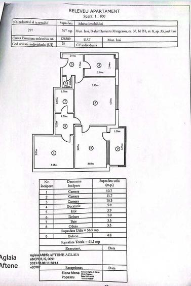 Apartament cu 3 camere semidecomandat în Splai Bahlui