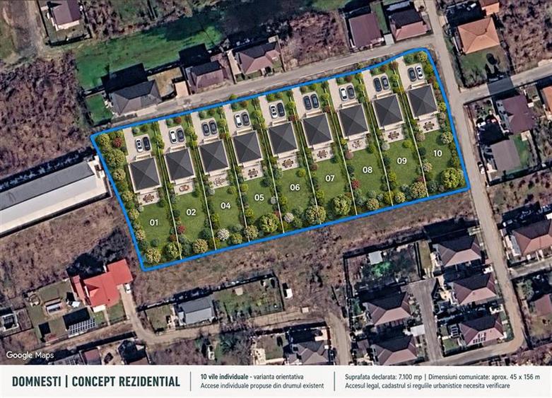 Teren Construcții intravilan de 7100 mp, în Domnești