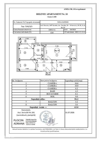 Apartament cu 3 camere decomandat în Electroprecizia