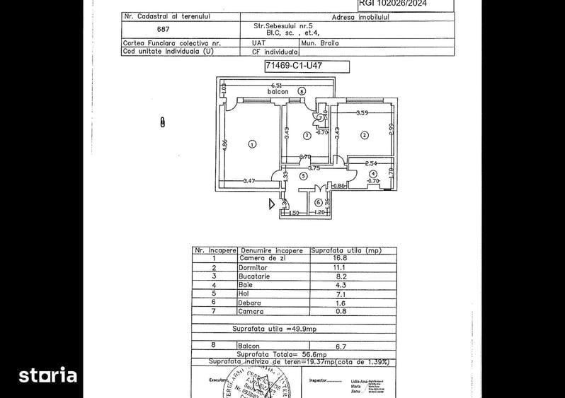 Apartament cu 2 camere decomandat în Radu Negru