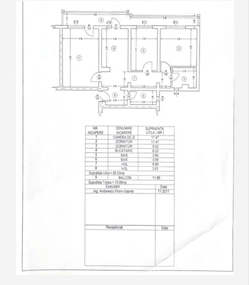 Apartament cu 3 camere decomandat în Central