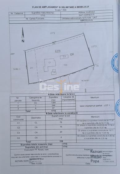 Casă cu 3 camere cu Teren 1715 Mp în Cornești