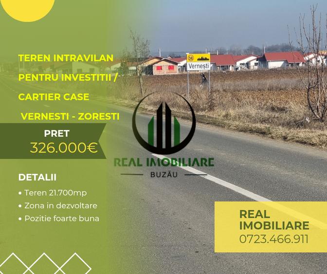 Teren agricol intravilan de 21700 mp, în Zorești