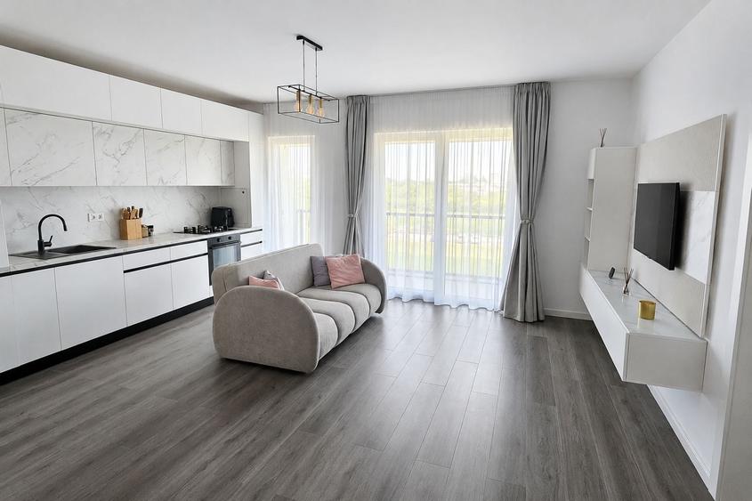 Apartament cu 2 camere semidecomandat, mobilat în Florești