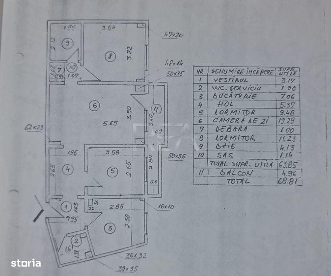 3 camere Dristor, centrala, inst. schimb., parcare, et. 3, boxa - 17