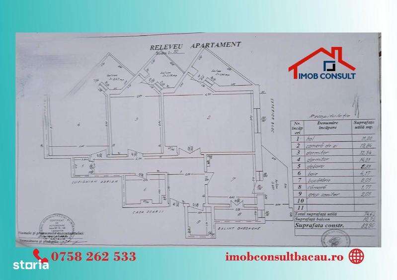Apartament cu 3 camere decomandat în Banca Națională