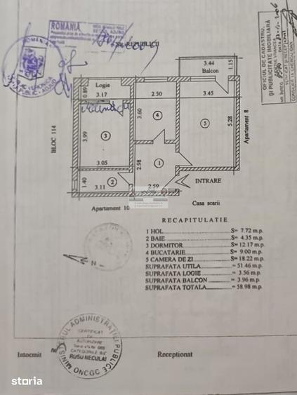 Apartament cu 2 camere decomandat în Central
