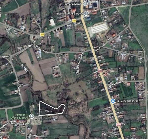 Teren de 8820 mp, în Miroși