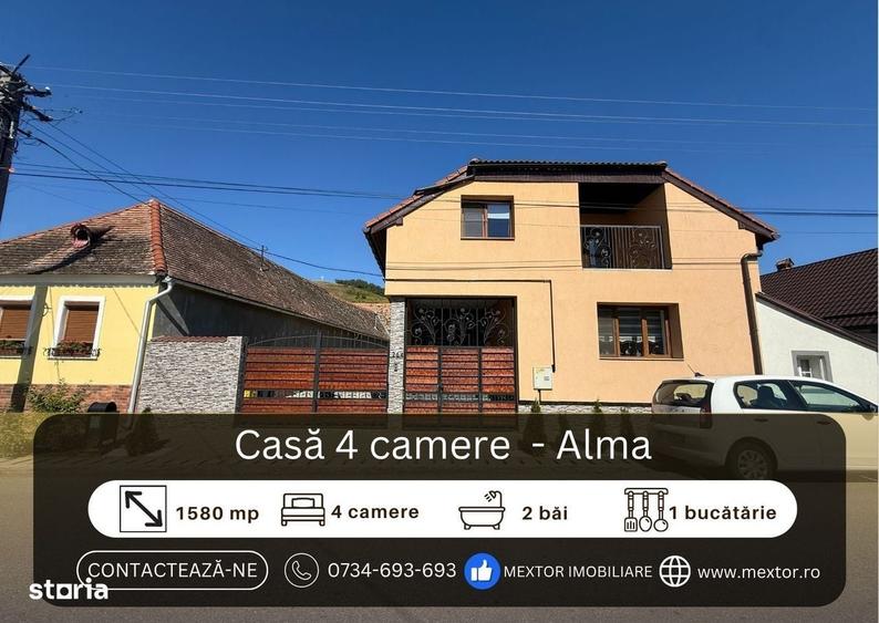 Casă cu 4 camere decomandat cu Teren 1580 Mp în Alma