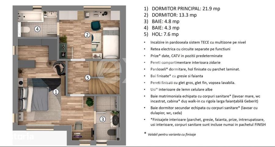 Duplex Premium | 145 mp utili | Curte 90 mp | 4 bai | Otopeni - 1